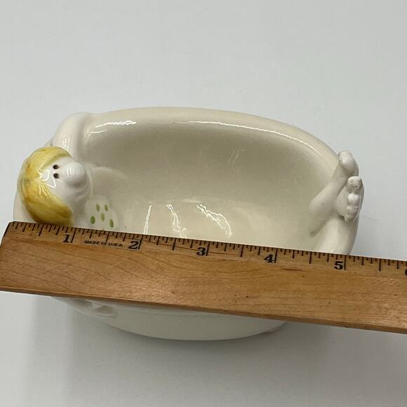 Vintage 1975 Fitz & Floyd DOWN THE DRAIN Soap Dish Man in Tub 5" - Picture 8 of 11